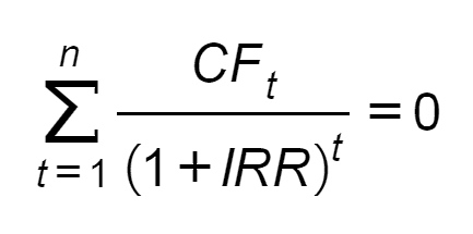 Internal rate of return (IRR, %) is the discount rate at which the present value of the net cash flows is equal to the present value of the investment in the project